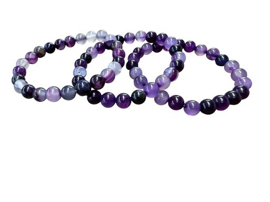 Armband Agaat paars – 8 mm, Neuf, Enlèvement ou Envoi, Avec bracelets à breloques ou perles, Vanackerestraat 59 - 8560 Wevelgem