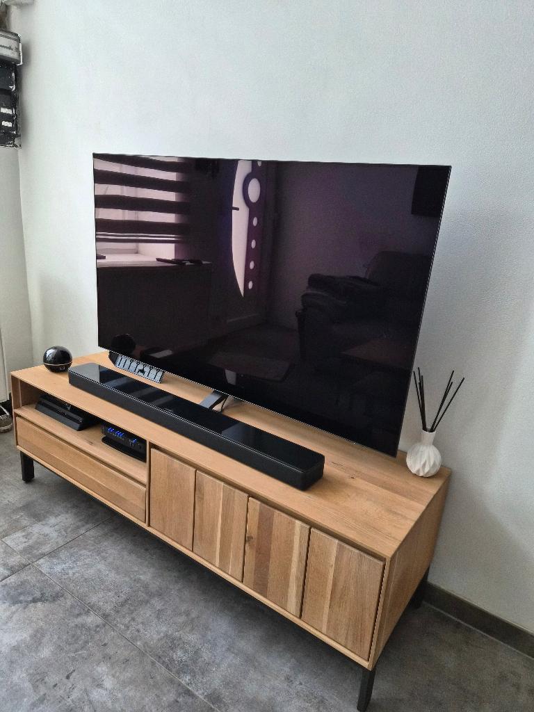 Meuble TV en bois massif, 25 à 50 cm, Moins de 100 cm, Comme neuf, 100 à 150 cm