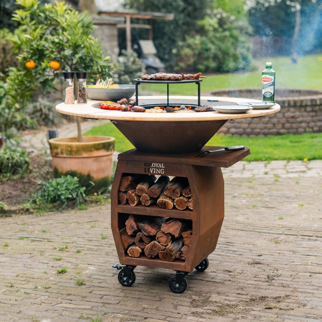 BBQ Plancha Compañero XXL Cortenstaal 2.0 met omranding NW, Tuin en Terras, Ophalen of Verzenden, Nieuw, RJRoyal Living, Met accessoires