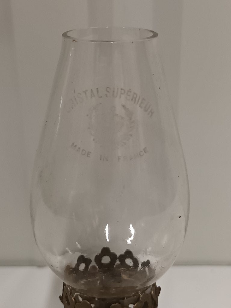 Lampe à huile en cuivre antique, Enlèvement ou Envoi