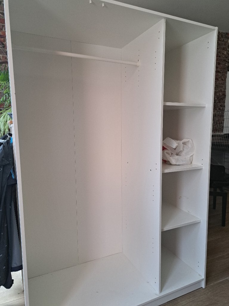 KLEPPSTAD Kledingkast, wit, 117x55x176 cm, Ophalen, Gebruikt, 100 tot 150 cm, 150 tot 200 cm