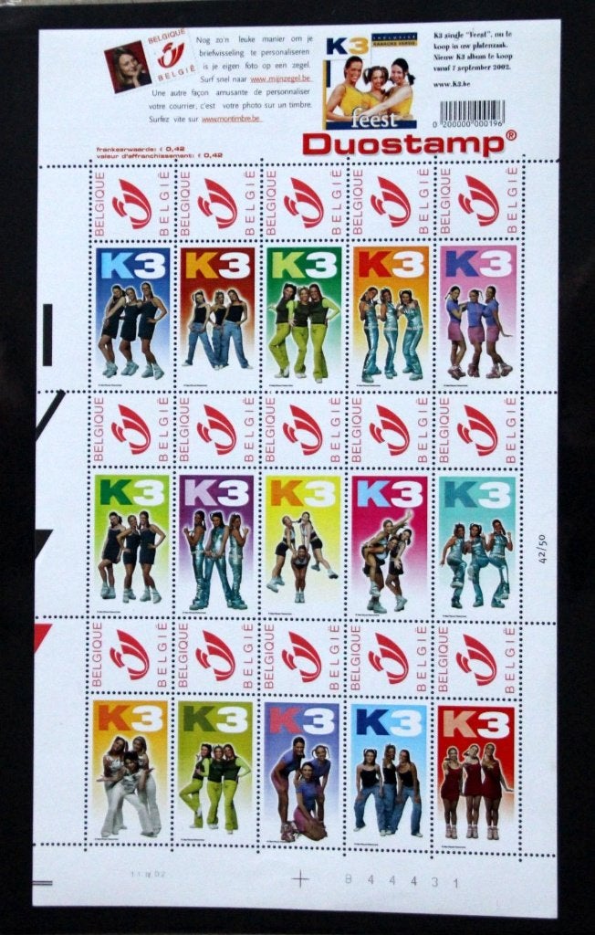 Belgie duostamps duo K3 K 3 the originals MNH New!, Postzegels en Munten, Postzegels | Europa | België, Verzenden, Postfris