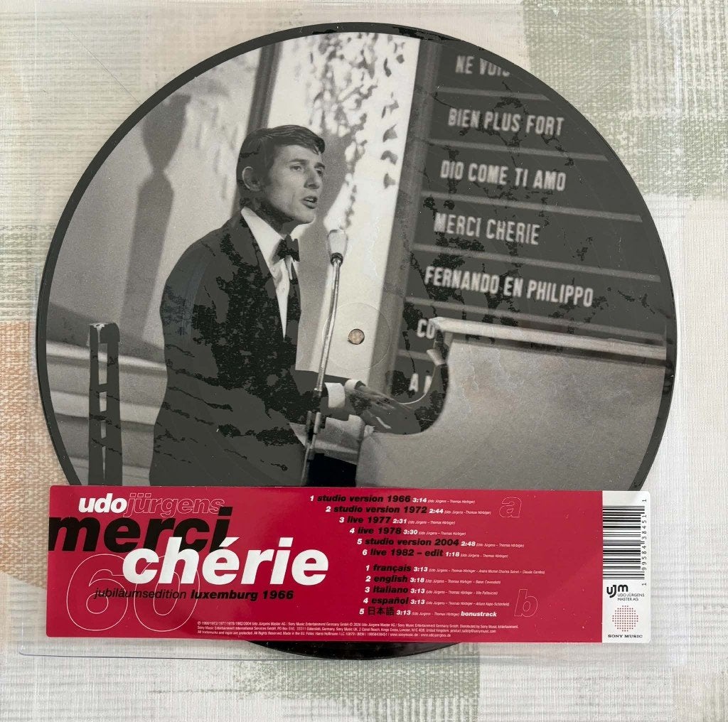 Udo Jürgens - Merci Chérie 60 - Picture disc (LP), LP, Enlèvement ou Envoi, Pop, Édition limitée