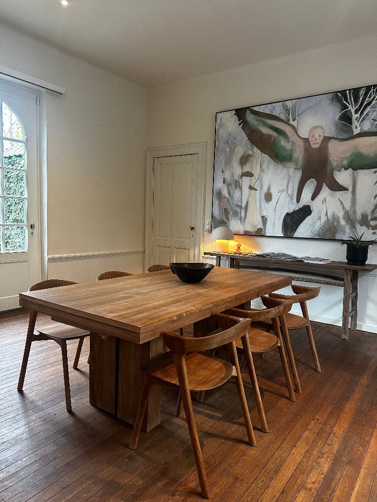 Uitschuifbare Eettafel van Ethnicraft (8 - 12 personen), Ophalen, Teakhout, 200 cm of meer, 50 tot 100 cm