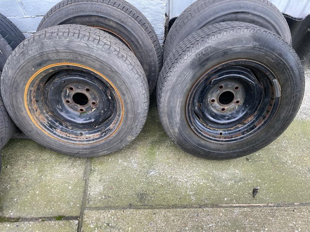 Chevrolet 4 stalen velgen 14" kleine steek, Auto-onderdelen, Banden en Velgen, Ophalen, 14 inch, Gebruikt, Velg(en)
