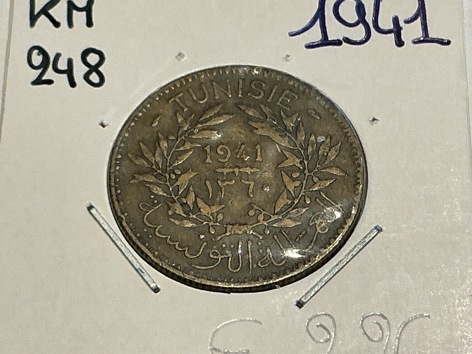 Tunesië 2 Francs 1941, Ophalen of Verzenden