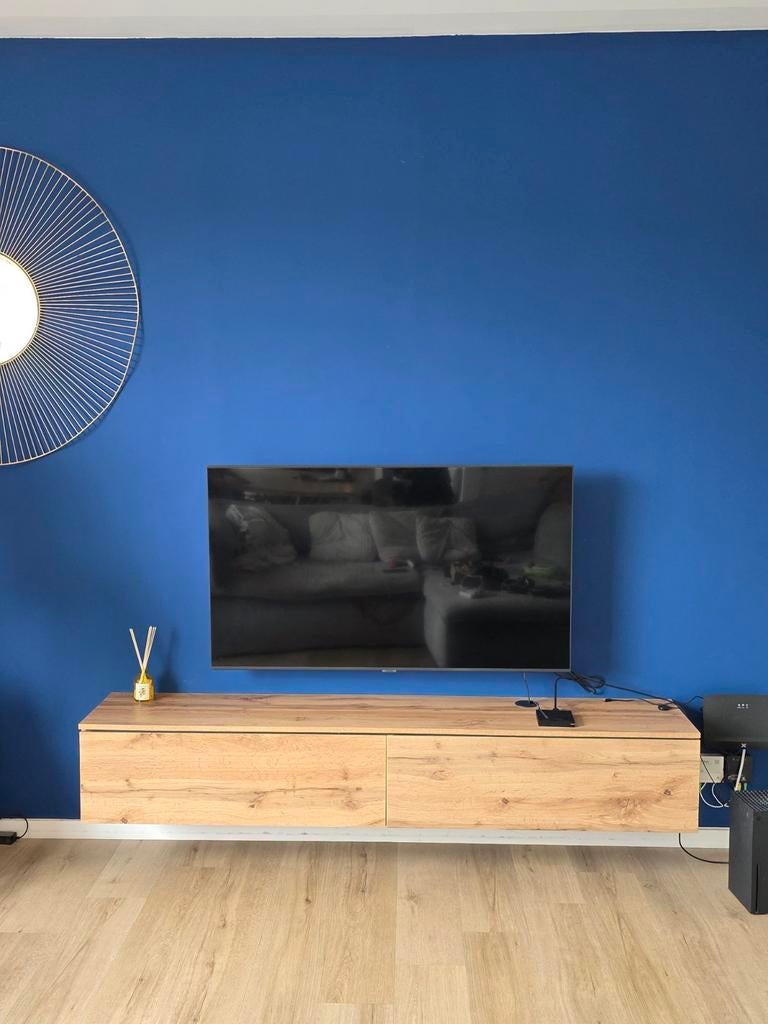 Meuble tv-hifi  2 portes battantes 180 cm chêne w, Chêne