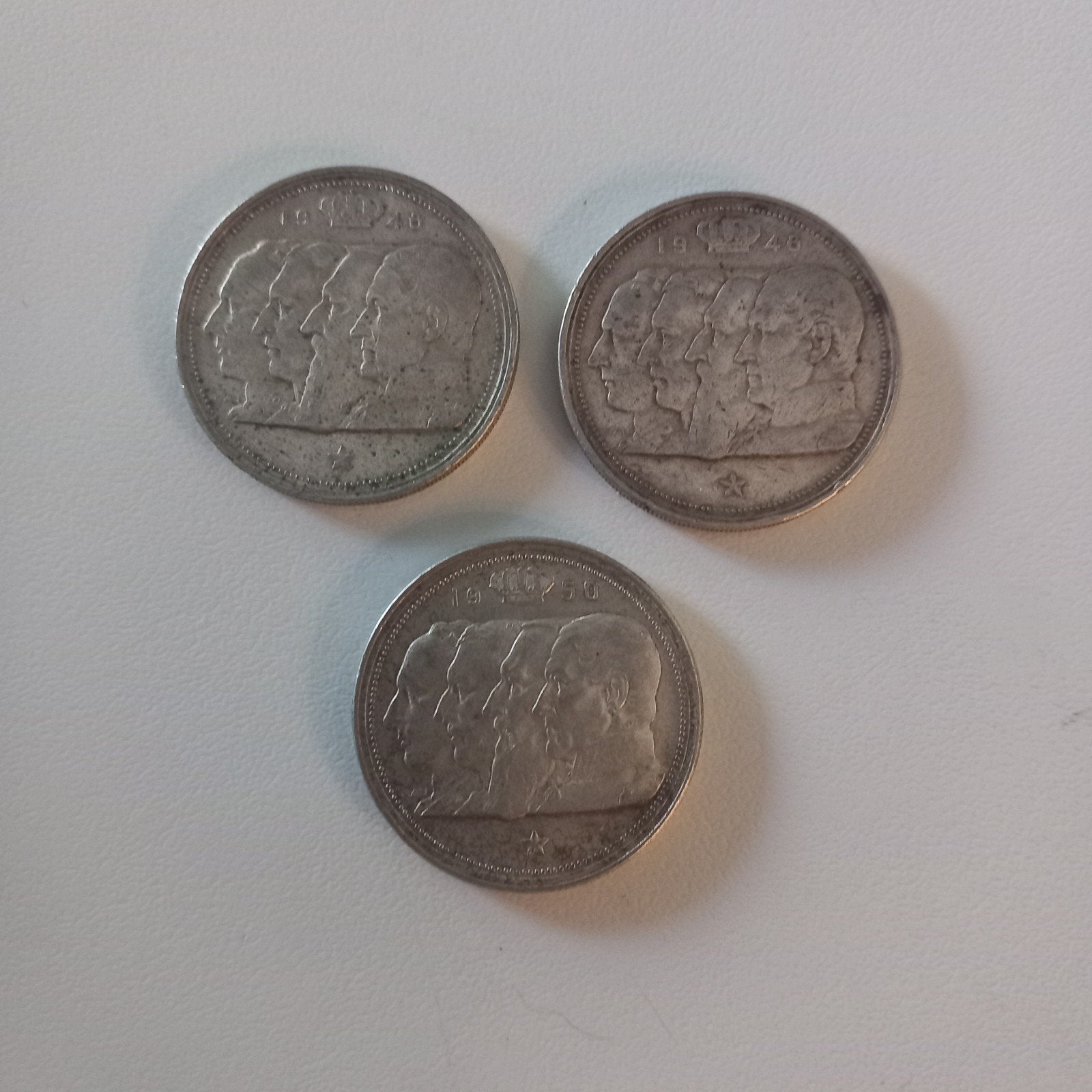 Zilver 3x 100 fr 4 koningen 1948/1950, Ophalen of Verzenden, Zilver, Zilver