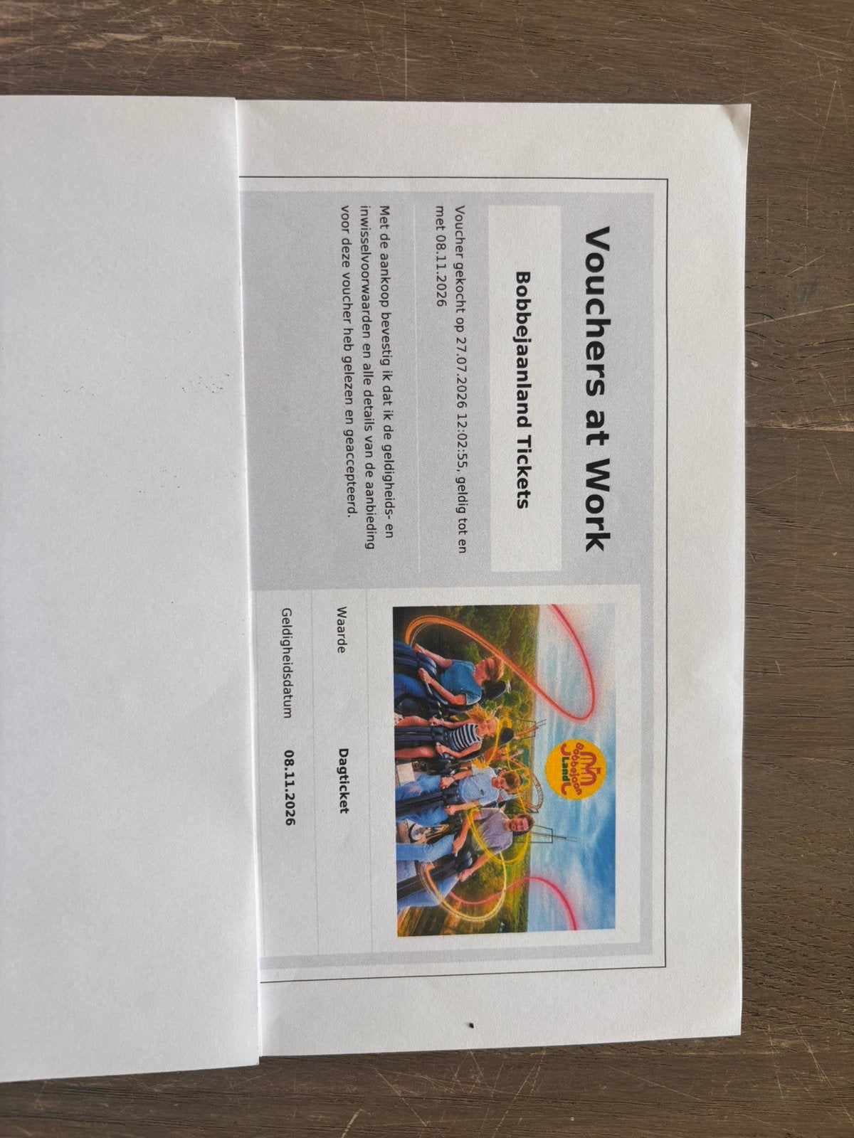 5 tickets bobbejaanland, Ophalen, Zo goed als nieuw