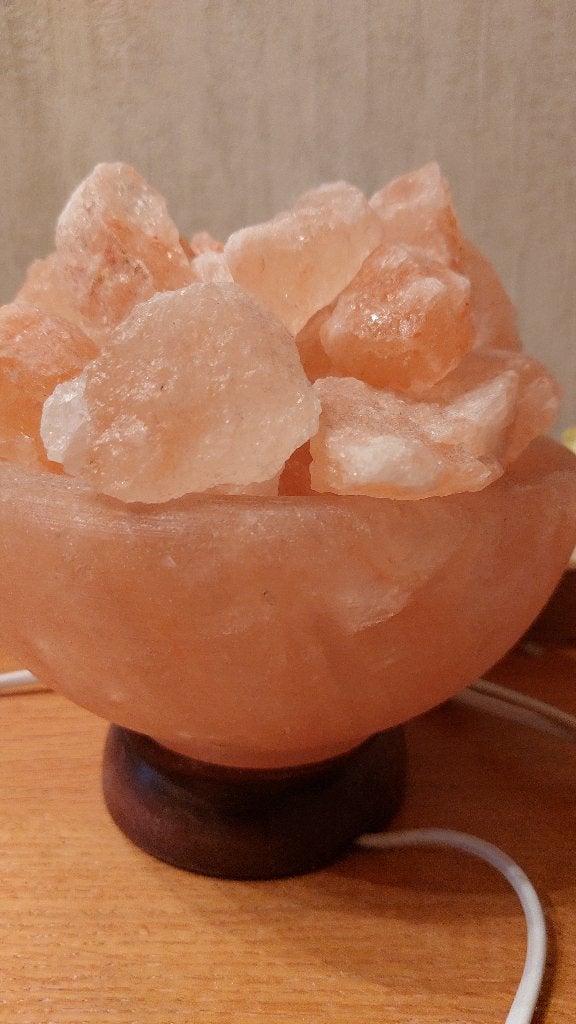 te koop schaal met zoutstenen en lamp, Ophalen, Nieuw