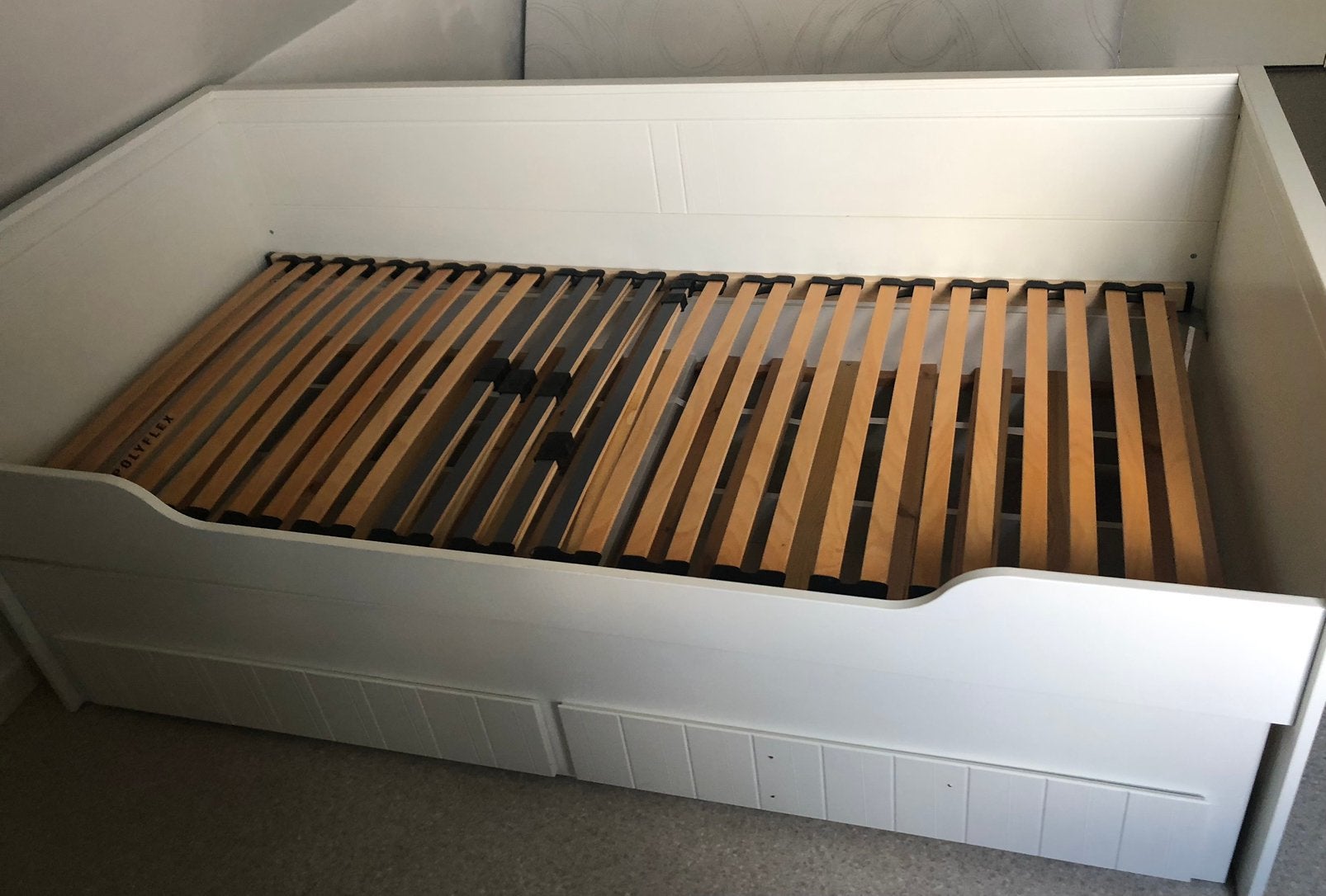 Kajuitbed met exta bedlade en schuiven, Ophalen, 85 tot 100 cm, Hoogslaper of Stapelbed, Zo goed als nieuw