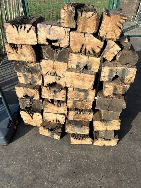 Eiken hout, Tuin en Terras, Ophalen, Eikenhout, Blokken