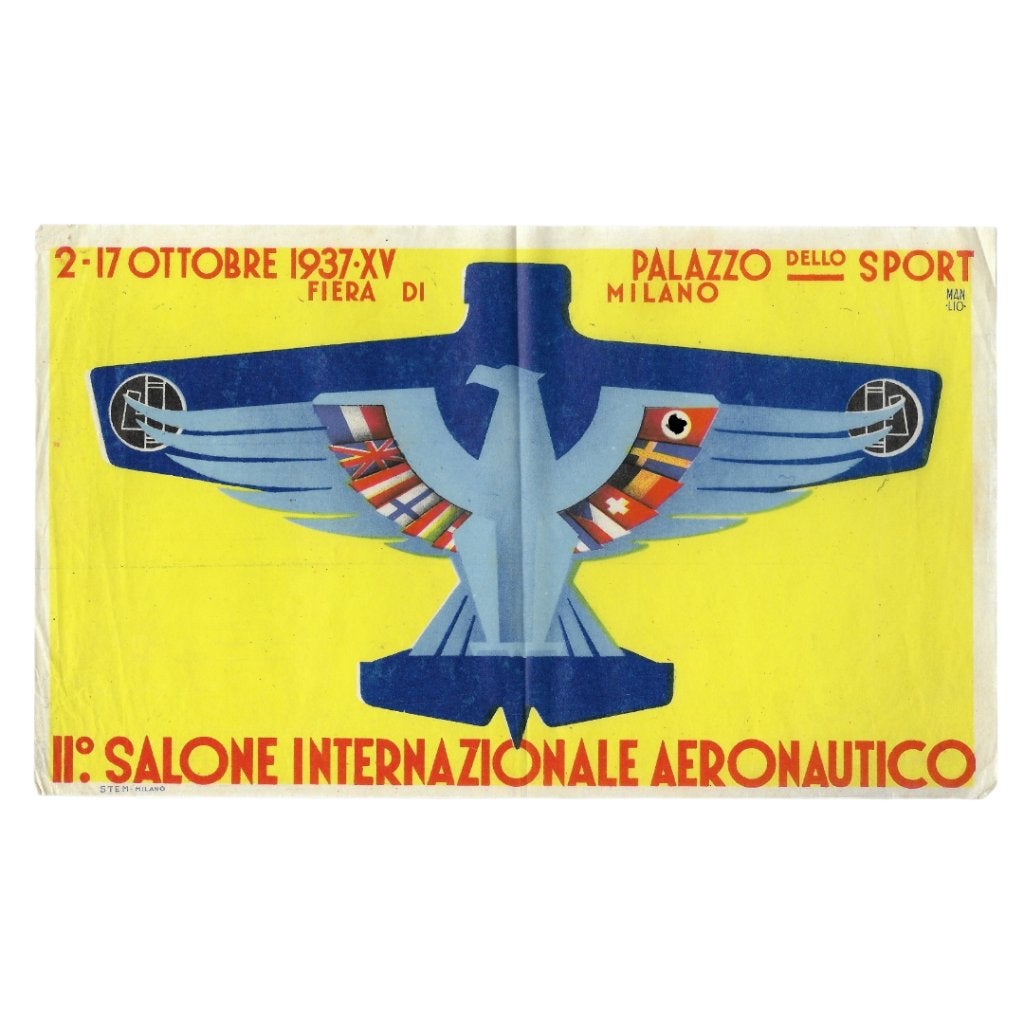 II. Salone Internazionale Aeronautico - kleine affiche, Verzamelen, Militaria | Tweede Wereldoorlog, Ophalen of Verzenden, Luchtmacht