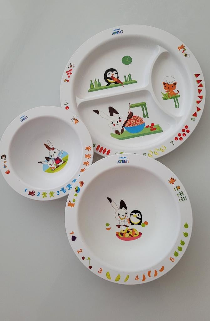 Philips Avent Eetset  3 borden kommen SCF716, Kinderen en Baby's, Ophalen, Zo goed als nieuw, Overige typen
