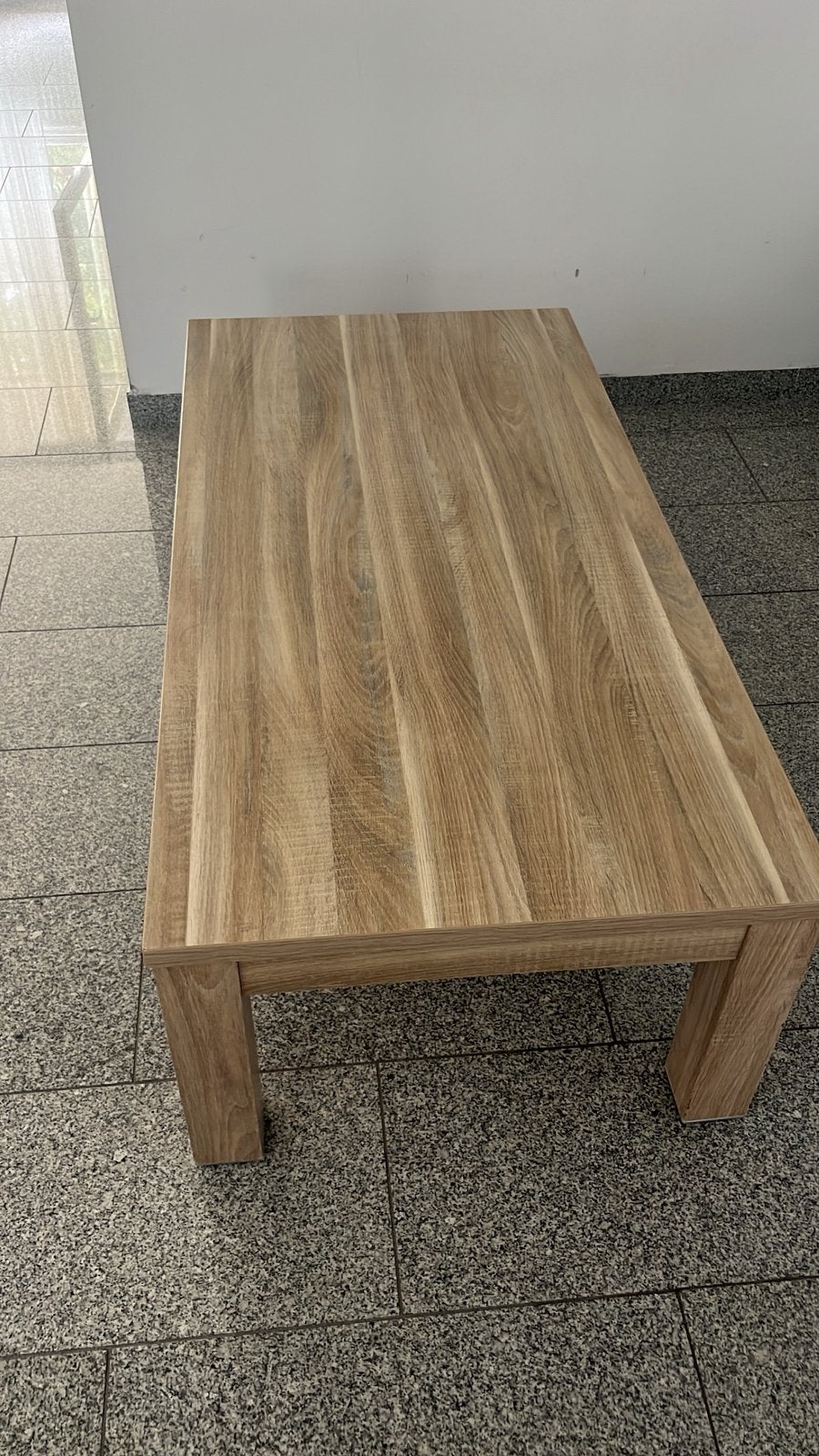 Complete woonkamerset in houtlook – 5-delig, Huis en Inrichting, Tafels | Salontafels, Ophalen, Gebruikt