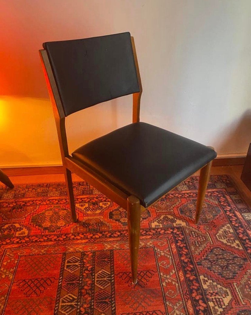 Chaise en bois et cuir, Maison & Meubles, Chaises, Comme neuf, Enlèvement, Une, Bois