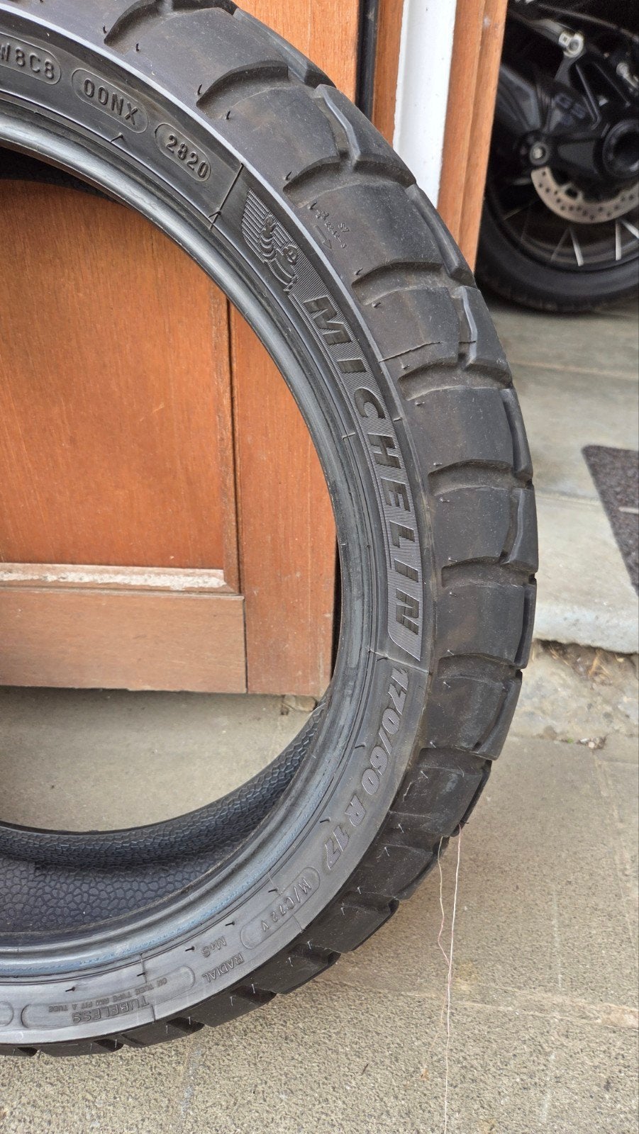 Set Michelin Anakee Adventure banden goede staat., Motoren, Ophalen, Gebruikt