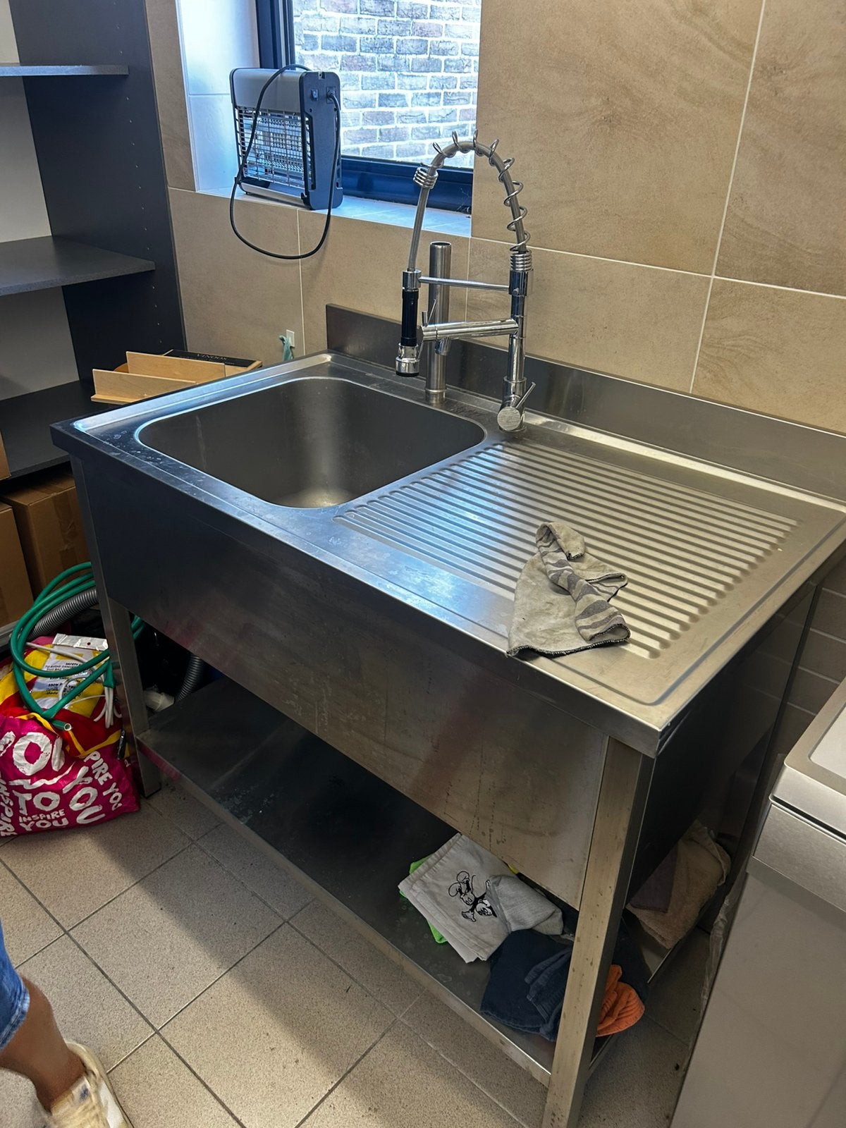 Inox spoelbak + inox tafel goede staat, Zakelijke goederen, Ophalen