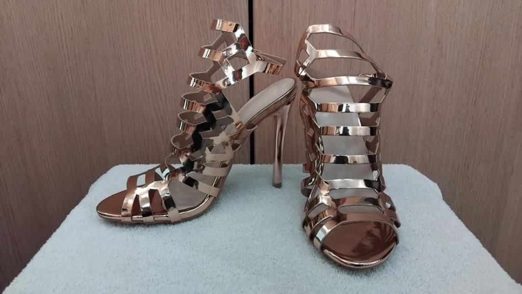 Sandalen met hak in goud/roze T37, Ophalen