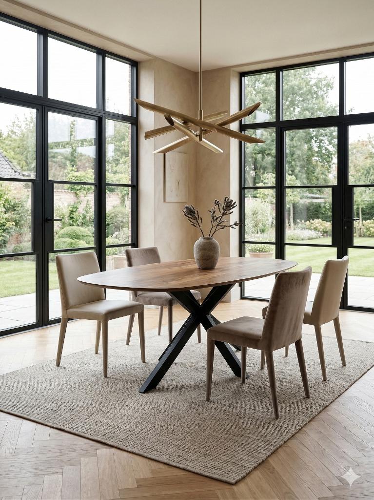 ACTIE! Deens ovale eettafels in mangohout vanaf 140x90, Huis en Inrichting, Ophalen, Nieuw, 50 tot 100 cm, Vijf personen of meer