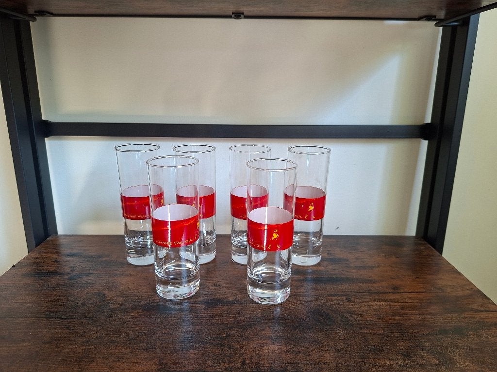 Set van 6 Vintage Johnnie Walker Longdrinkglazen – Red Label, Verzamelen, Ophalen of Verzenden, Nieuw, Overige typen