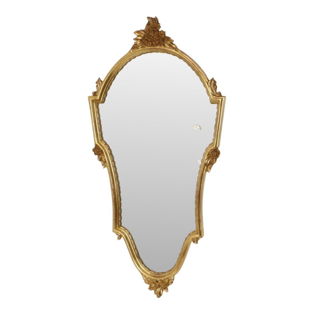 Klassieke Gouden Deknudt Kuifspiegel Facet Louis XVI 94cm, Antiek en Kunst, Ophalen, Overige vormen, Minder dan 50 cm, Minder dan 100 cm