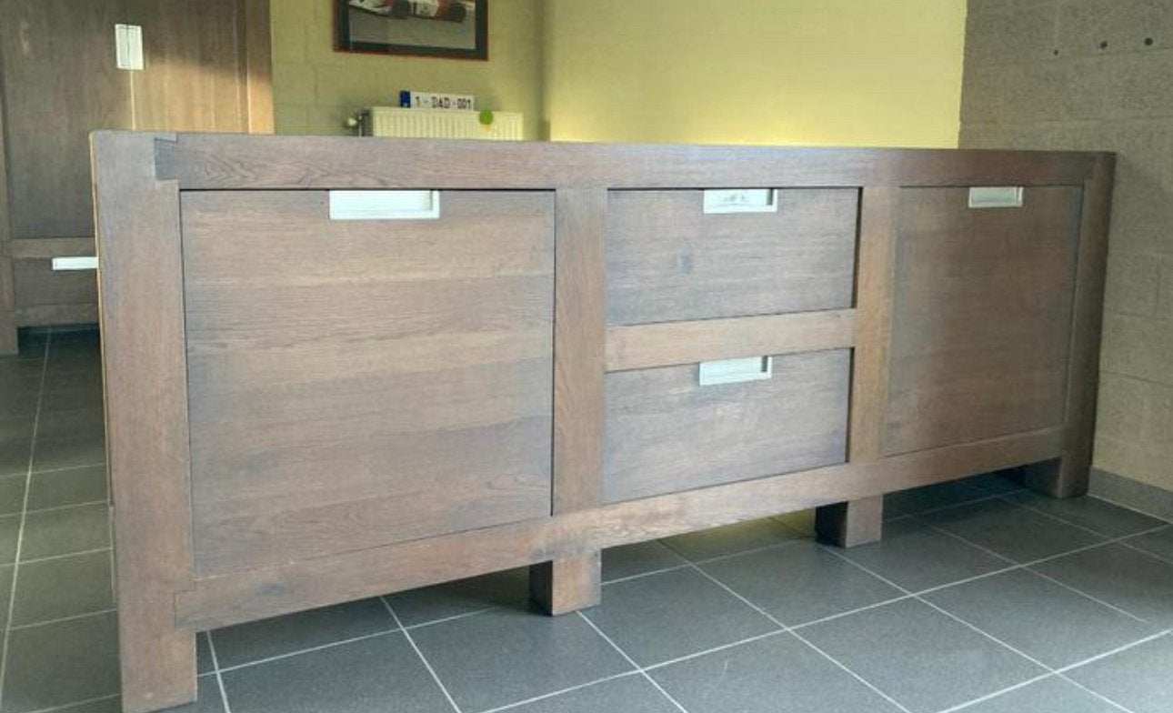 Compleet salon van EIK te koop, Huis en Inrichting, Tafels | Eettafels, Ophalen, Gebruikt, Eikenhout