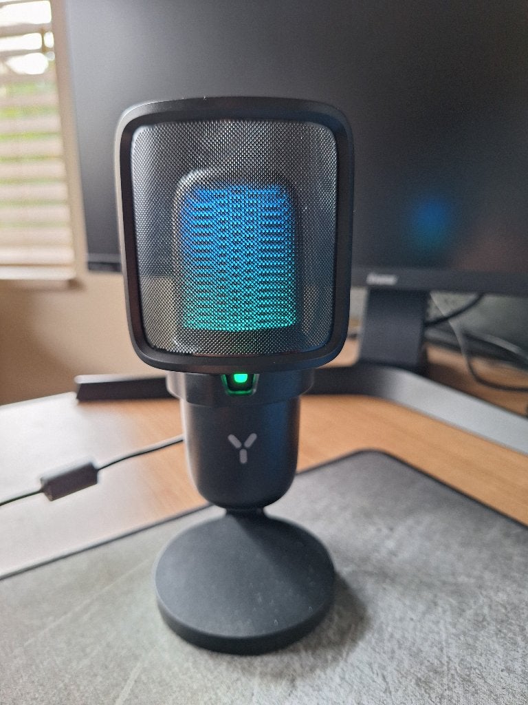 Microphone ISY diffusant RGB IMI-3000-BK USB comme neuf, Musique & Instruments, Microphones, Enlèvement ou Envoi, Comme neuf, Micro studio