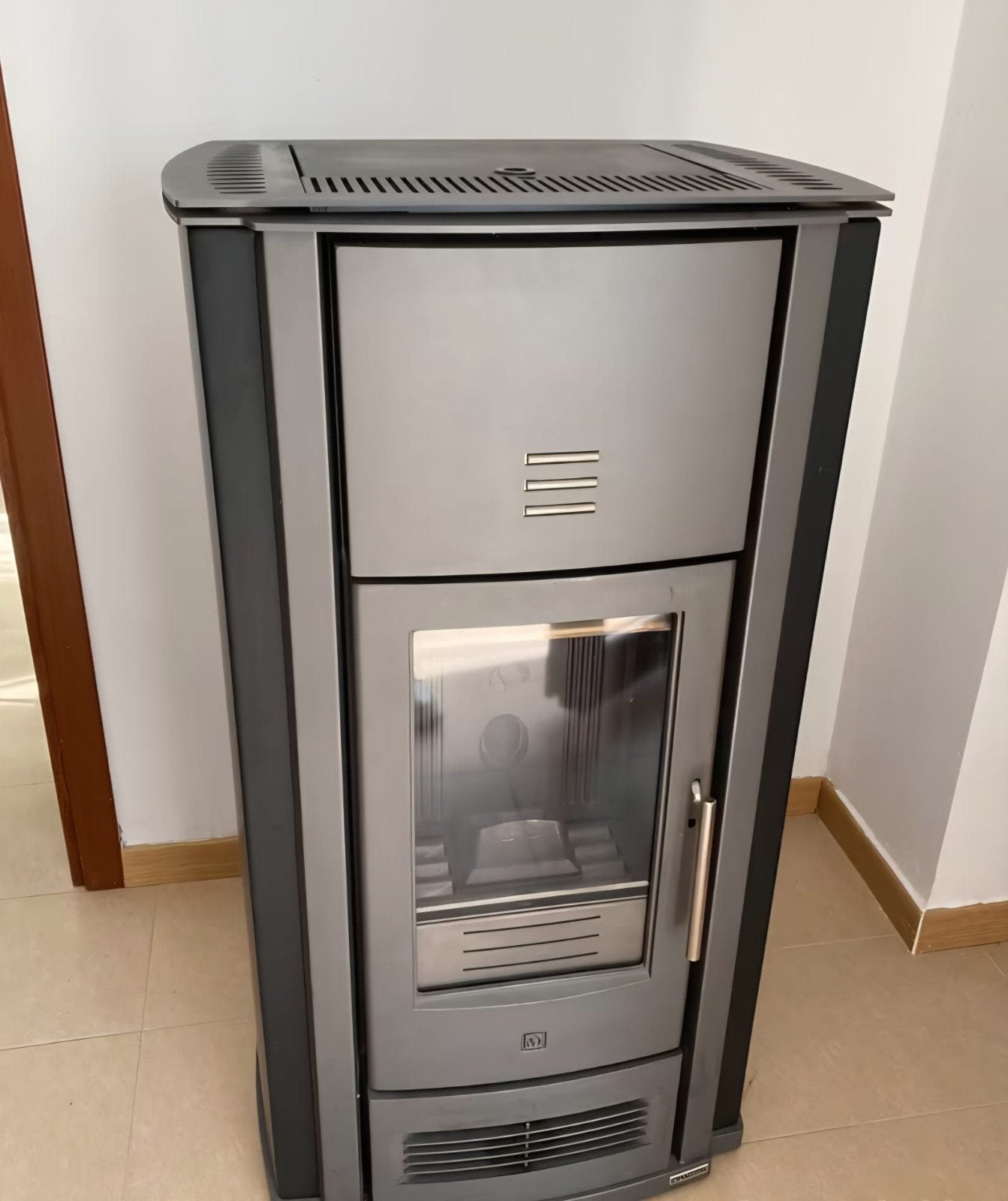 Pelletkachel Piazzetta P956 Met 9Kw en Met Zwarte Majolica, Ophalen, Gebruikt, Overige brandstoffen, Pelletkachel