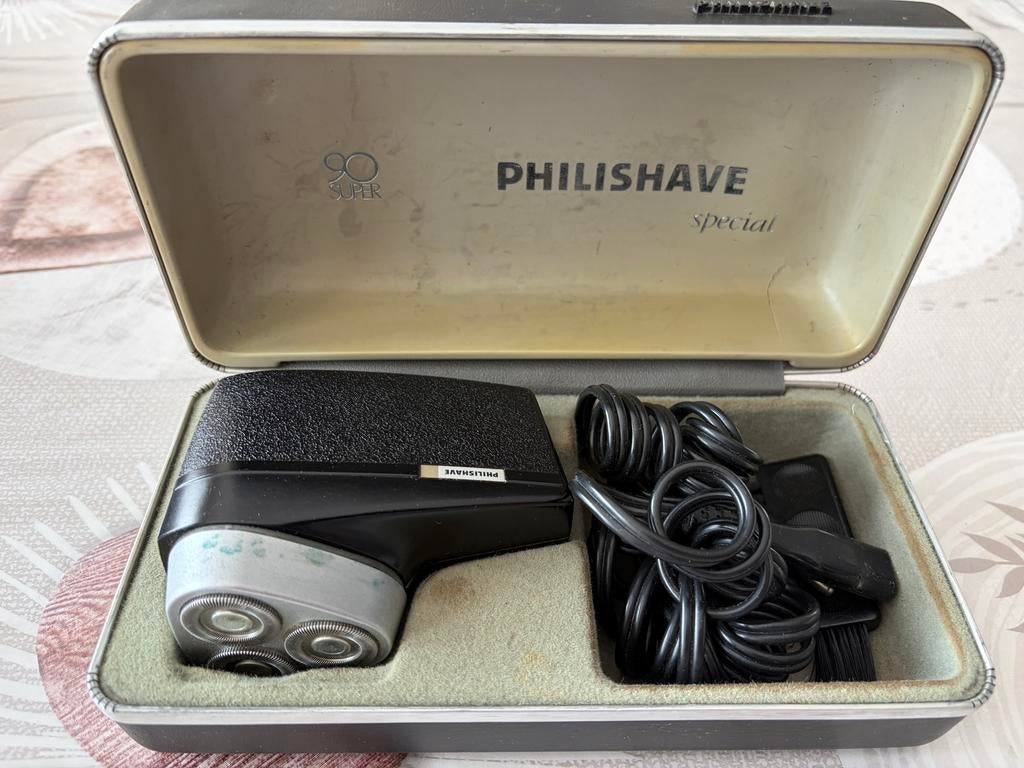 Philips vintage elektrisch scheerapparaat originele hoes, Ophalen of Verzenden, Zo goed als nieuw