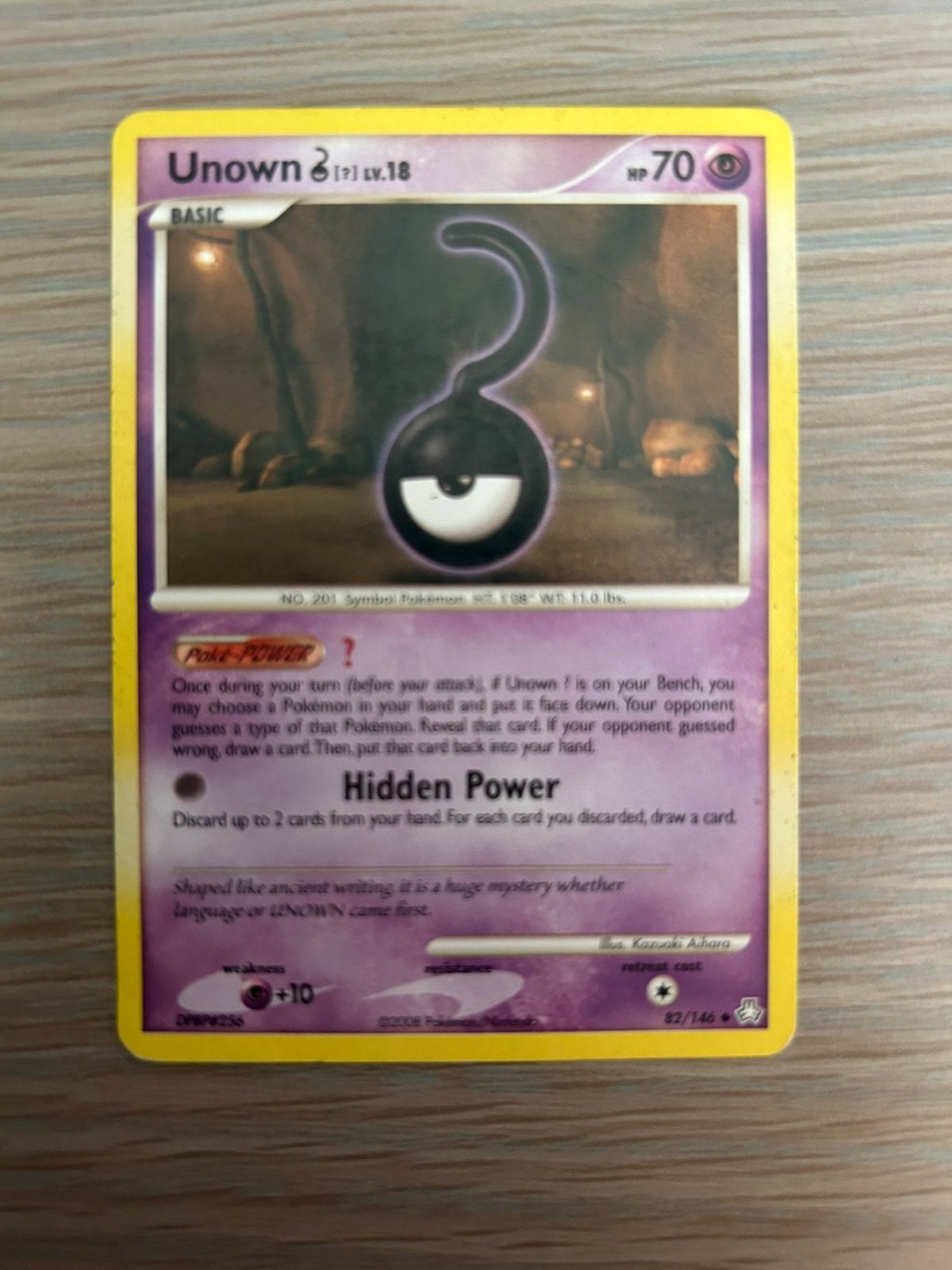 Zeldame Pokémon kaart Unown lv.18, Hobby en Vrije tijd, Ophalen of Verzenden, Zo goed als nieuw, Losse kaart