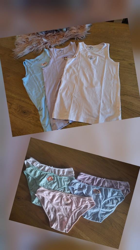 Disney Princess onderhemden en onderbroekjes, Kinderen en Baby's, Kinderkleding | Maat 134, Nacht- of Onderkleding, Gebruikt, C&A