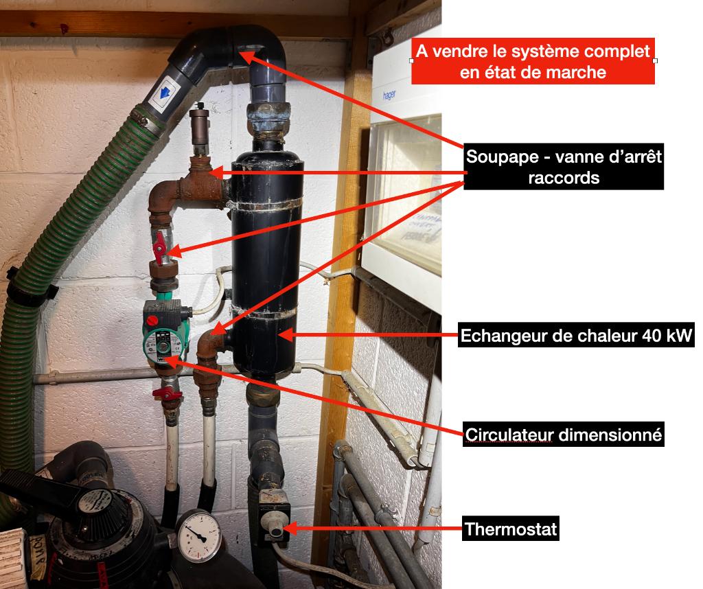 Echangeur de chaleur 40 kW pour piscine, Enlèvement, Utilisé, Chauffage