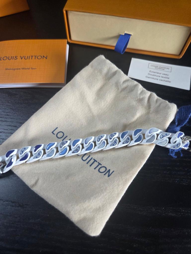 Bracelet Louis Vuitton, Envoi, Comme neuf, Bleu, Autres marques