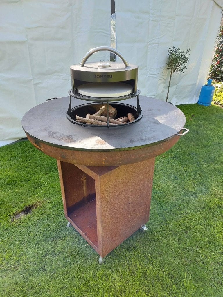 BBQ plancha vuurschaal te huur, Tuin en Terras, Ophalen, Zo goed als nieuw, Bonfeu, Met accessoires
