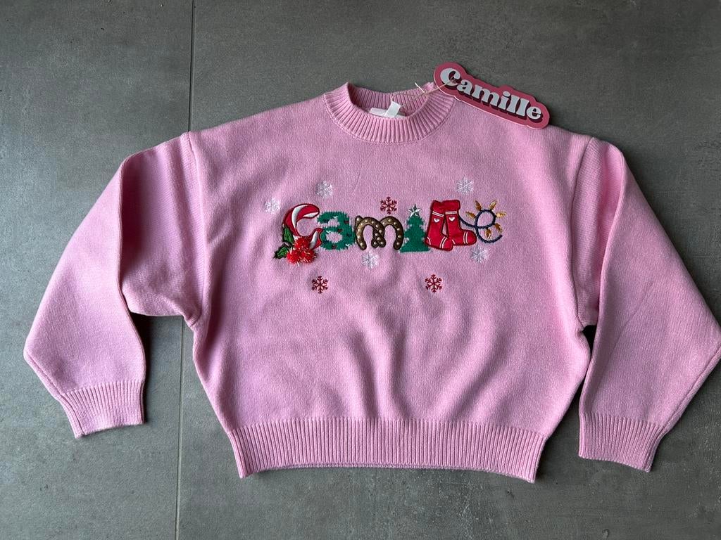 Camille - Roze trui kerst. 9 jaar. Nieuw, Ophalen of Verzenden, Nieuw, Meisje, Trui of Vest