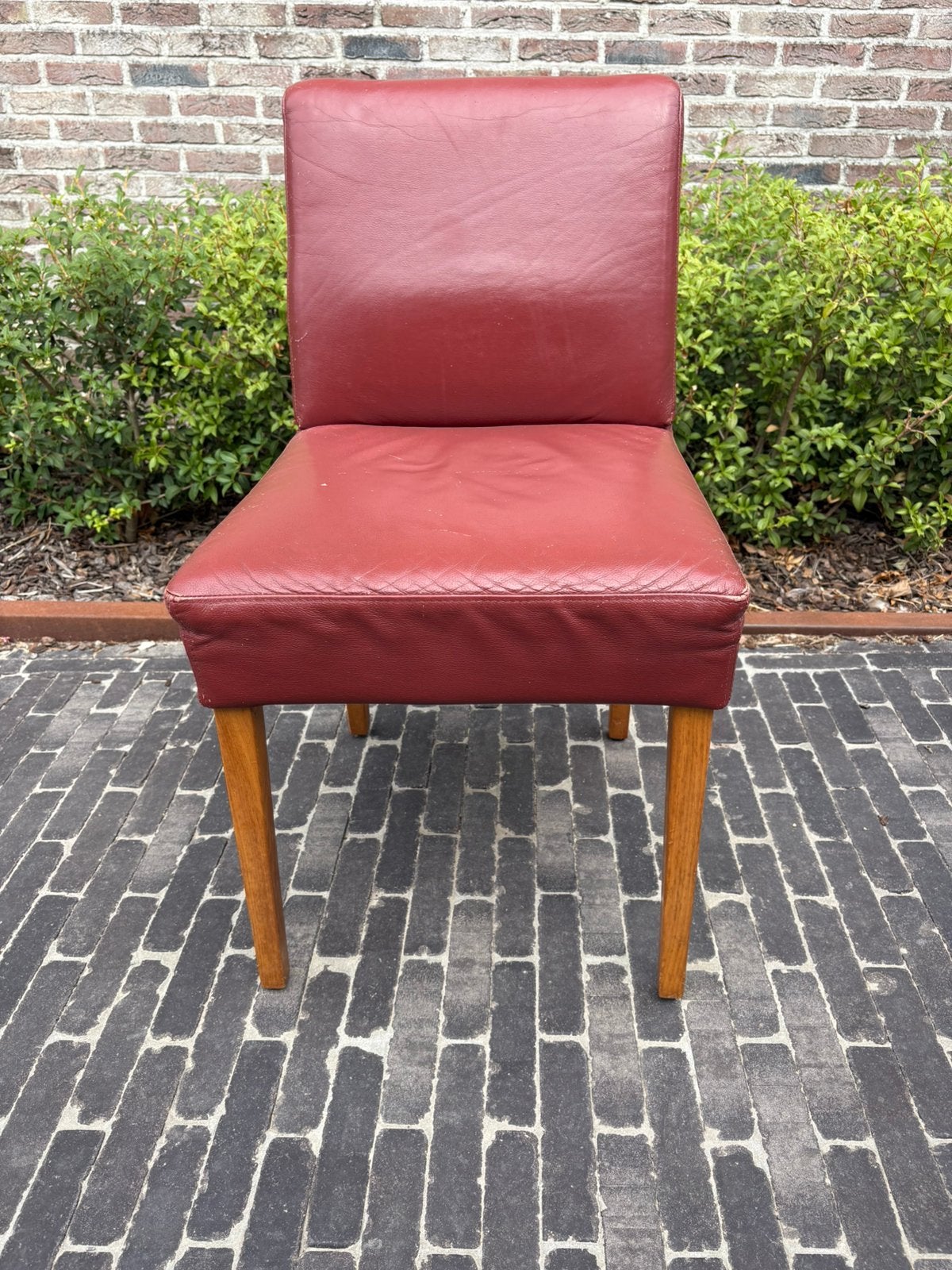 Keukenstoelen, Huis en Inrichting, Stoelen, Ophalen, Gebruikt, Rood, Leer