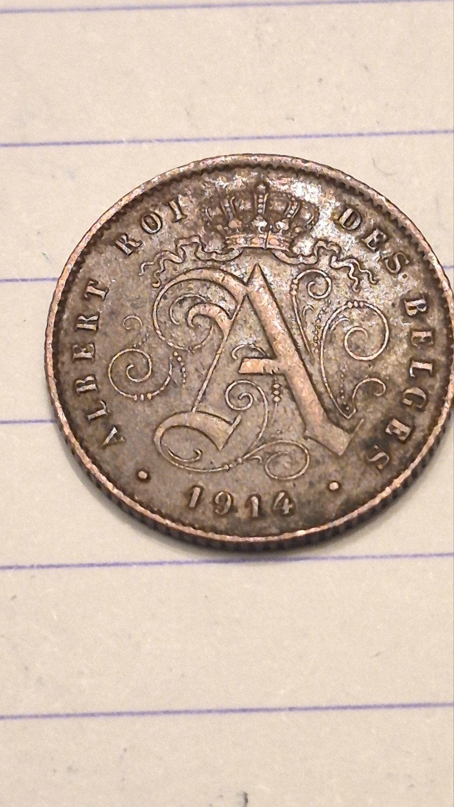 1 centiem koper l Albert 1 van 1914 Frans, Timbres & Monnaies, Monnaies | Belgique, Enlèvement ou Envoi, Autre, Monnaie en vrac