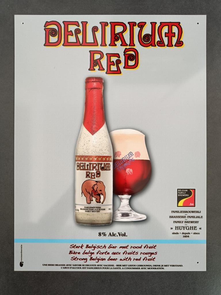 Delirium Red reclame., Verzamelen, Ophalen of Verzenden, Zo goed als nieuw, Reclamebord