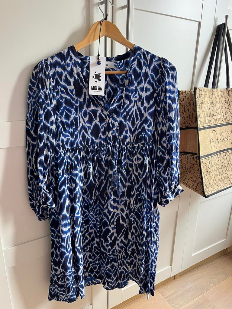 Moliin Copenhagen - robe blanche et bleue - taille M - neuve, Neuf, Taille 38/40 (M), Moliin Copenhagen, Enlèvement ou Envoi
