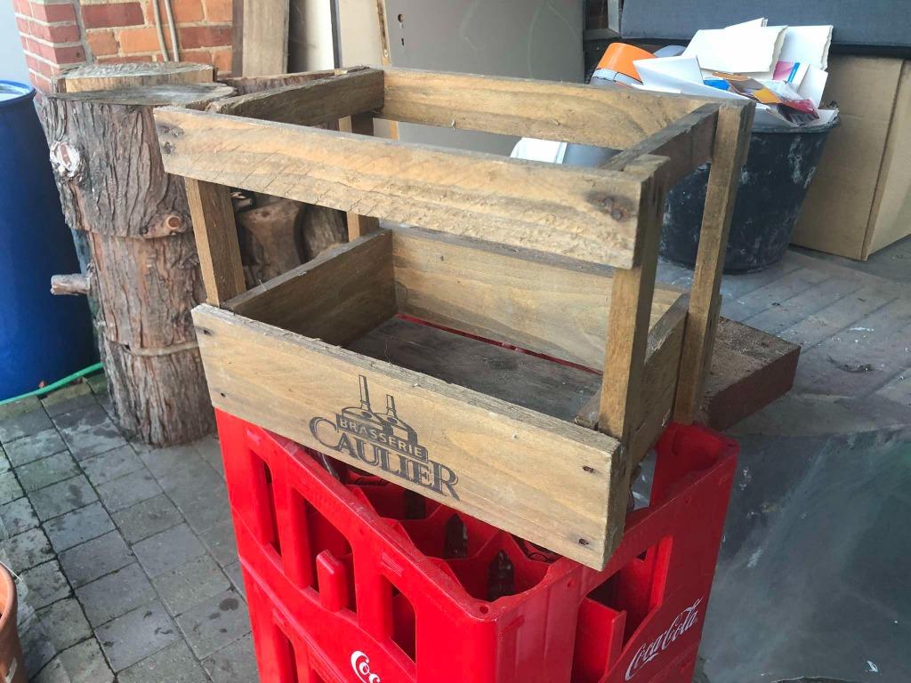 Houten bierbak Brasserie Caulier, Verzamelen, Verzenden, Gebruikt, Overige typen, Overige merken