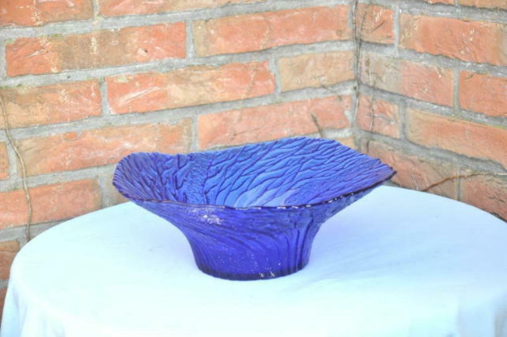 §fruitier en verre bleu carré, Enlèvement ou Envoi, Comme neuf, Verre, Autres types