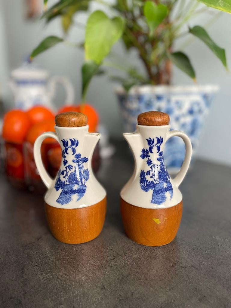 Ensemble d'huile et de vinaigre en céramique vintage, Enlèvement