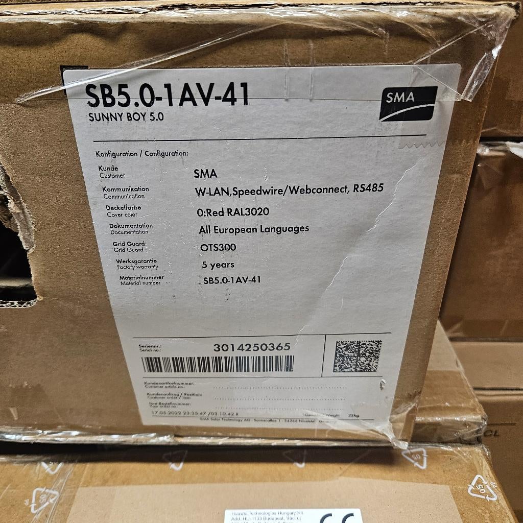 omvormer SMA SB5, Doe-het-zelf en Bouw, Zonnepanelen en Toebehoren, Ophalen, Nieuw, Collector, 200 wattpiek of meer