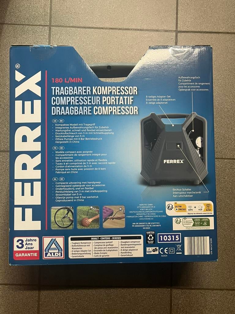 Ferrex draagbare compressor, Ophalen, Nieuw