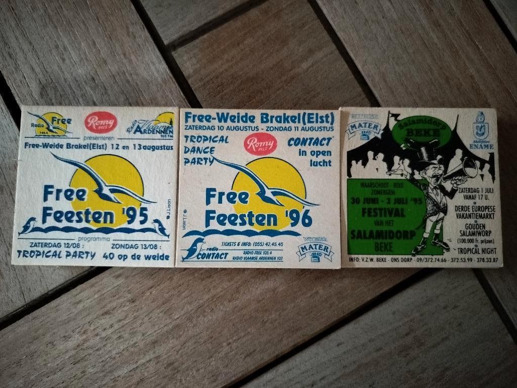 LOT 30 BIERKAARTEN / BIERVILTJES Freefeesten 95 96 ROMAN, Verzamelen, Biermerken, Ophalen of Verzenden