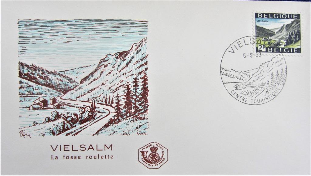 FDC TOERISME- VIELSALM, Ophalen of Verzenden, Gestempeld, Plaats of Gebouw