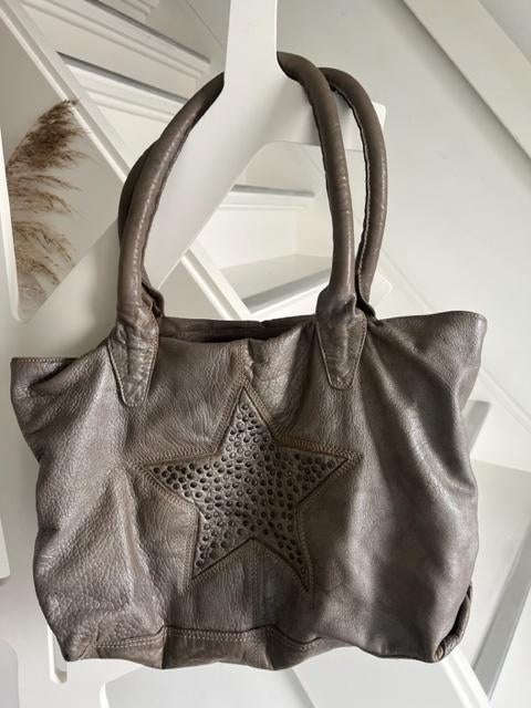 leren Anokhi handtas /shopper met ster, Enlèvement ou Envoi, Brun, Sac à main