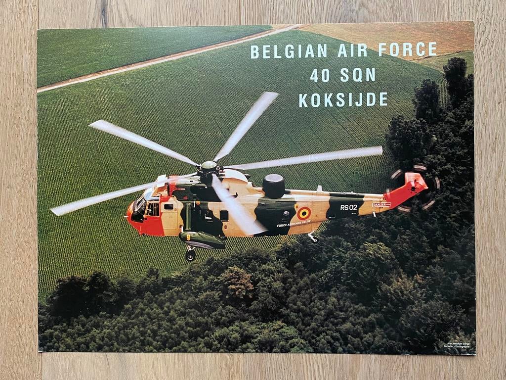 Poster Sea King 40 Sqn Belgian Air Force (1), Verzamelen, Ophalen of Verzenden, Nieuw, Kaart, Foto of Prent