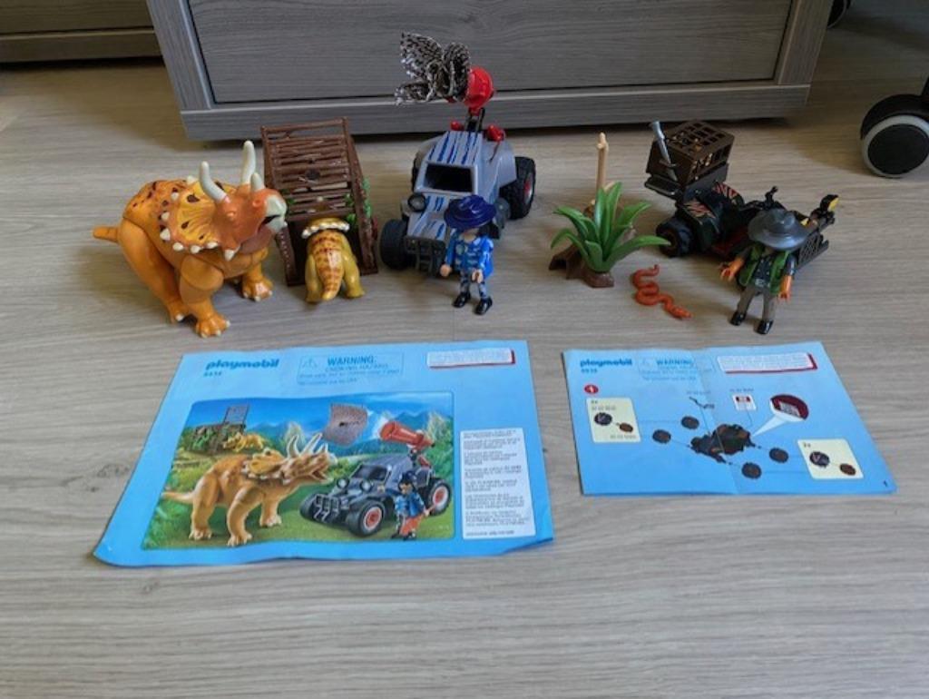 Playmobil 9434 Offroader met dinovangnet + 6939 Wild life, Kinderen en Baby's, Speelgoed | Playmobil, Ophalen, Zo goed als nieuw